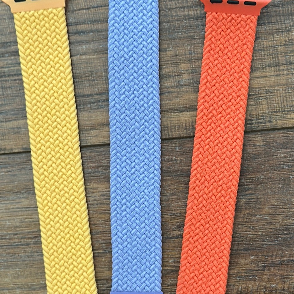 Apple Watch 38/40/41mm Braided Solo Loop Bands - Orange, Yellow, Purple Medium - Picture 4 of 4